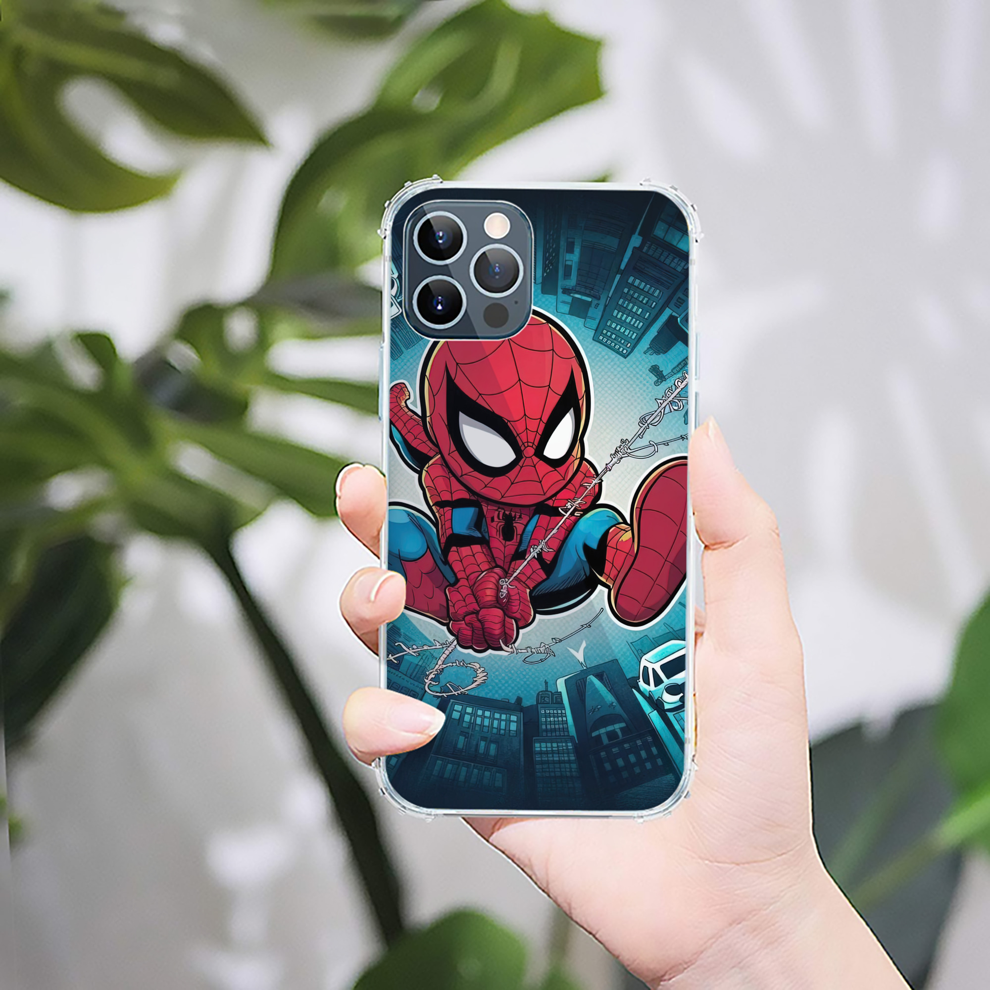 （画像用） Spider Man スパイダーマン 【iPhone 12シリーズ対応】透明スマホケース（クリアソフトケース）